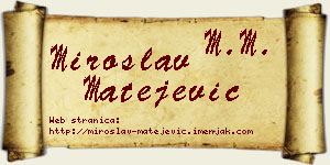 Miroslav Matejević vizit kartica